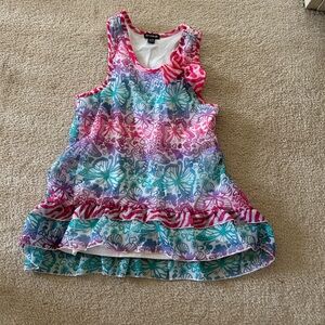 George big girls Colorful Butterfly zebra print Tank Top size XL 14/16